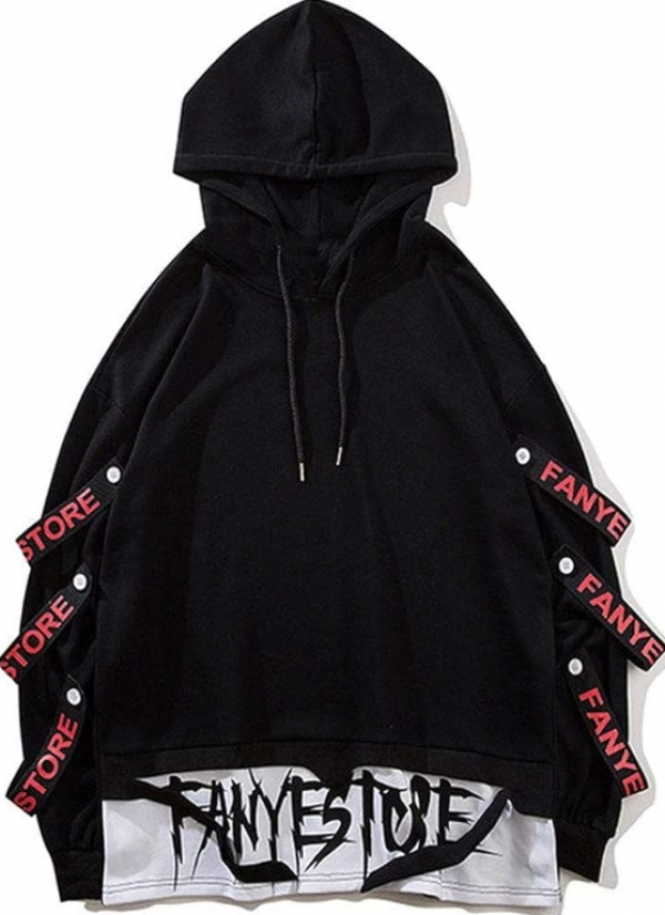 Hoodie dengan Pita Berdetail pada Bagian Samping